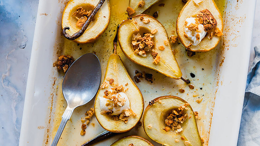 Maple Vanilla Baked Pears